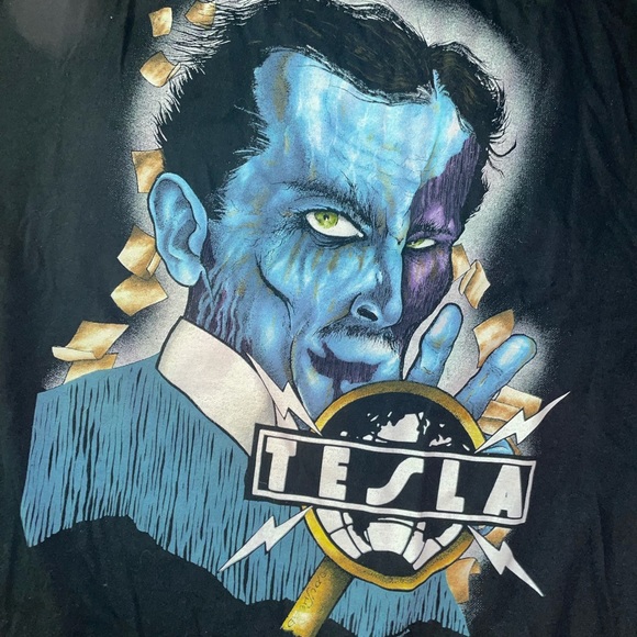 RARE Tesla 1992 tour shirt - Picture 3 of 5